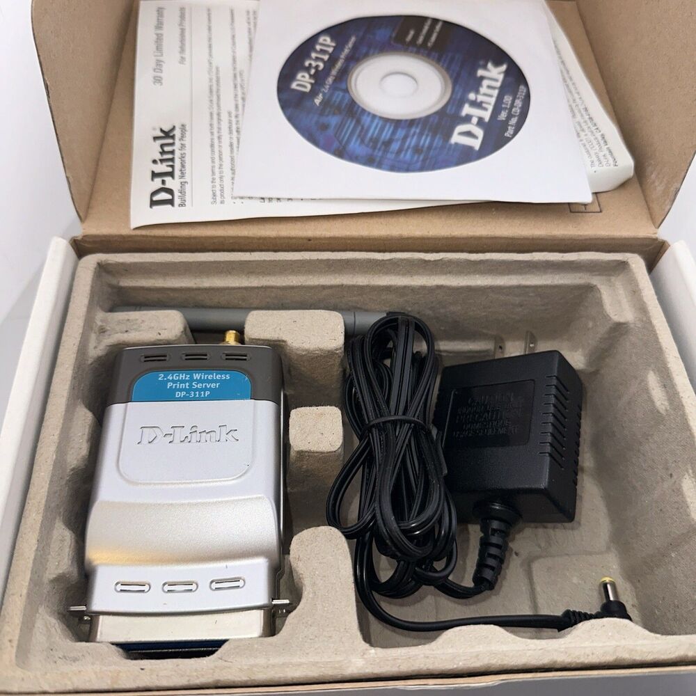 D-Link DP-311P Wireless Print Server (1 Centronics Port) 802.11b (11 Mbps) & AC